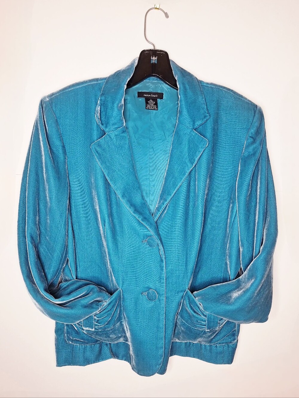 Susan Lewis "Crushed Blue Velvet" Coquette Girl, Quite Luxury, Blazer Jacket.